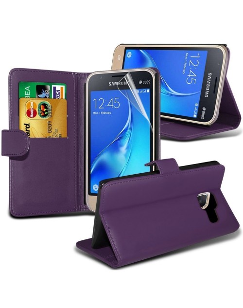 Samsung Galaxy S4 Pu Leather Book Style Wallet Case with free  Stylus-Purple