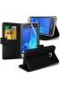 Samsung Galaxy Core Prime Pu Leather Book Style Wallet Case with free  Stylus-Black