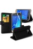 Samsung Galaxy Alpha Pu Leather Book Style Wallet Case with free  Stylus-Black