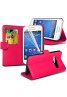 Samsung Galaxy Ace 3 Pu Leather Book Style Wallet Case with Mini Stylus Stylus-Pink