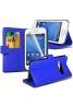 Samsung Galaxy Ace 4 Pu Leather Book Style Wallet Case with free  Stylus-Blue