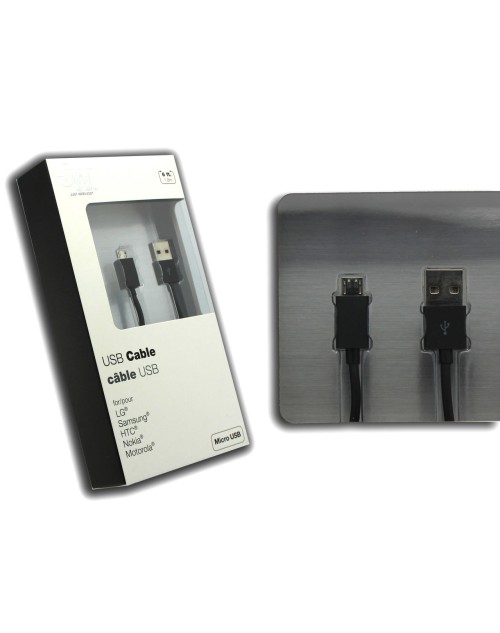 JW-(1.8M/6FT) Black Genuine Quality Micro USB Charger Data Sync Cable for Smartphone & Tablets