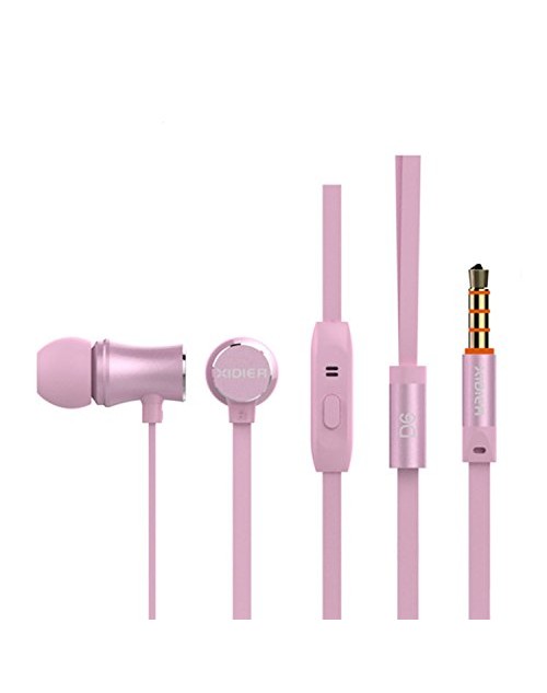 New D6 (2016) Universal Heavy Bass Metal Earphone with MIC for All Devices,Smartphones,Tablets.PC for Motorola -Rose