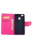 Huawei P9 LITE Pu Leather Wallet Folio Case with Credit Cards Slots and Adjustable Positioning Stand-Pink