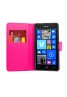 Microsoft Lumia 535 Pu Leather Book Style Wallet Case with Mini Stylus Stylus-Pink