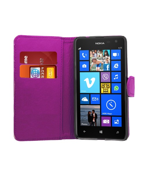 Microsoft Lumia 640 Glitter  Pu Leather Book Style Wallet Case with free  Stylus-Purple