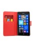 Microsoft Lumia 530 Pu Leather Book Style Wallet Case with Mini Stylus Stylus-Red