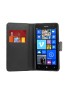 Microsoft Lumia 435 Pu Leather Book Style Wallet Case with Mini Stylus Stylus-Black