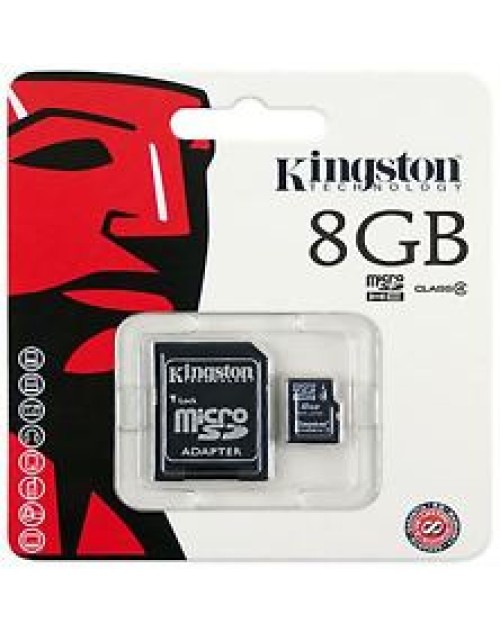 8GB Kingston MICRO SDHC MEMORY CARD WITH SD ADAPTER TF HC MICROSD