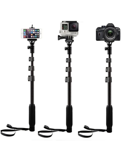 Extendable handheld YunTeng YT-188 Selfie Sticks Monopod + Mini Tripod Stand Mount + Phone Holder Clip Desktop Self-Tripod + Bluetooth Remote Shutter Controller Self-Timer for iPhone iPad Samsung HTC iOS Andriod Cellphone Smartphones