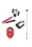 Universal Extendable Self Portrait Selfie Handheld Stick Monopod with Bluetoot Remote Wireless Shutter for IOS and Android Smartphone