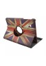 Samsung Galaxy Tab E 9.6 Case Cover - Premium Vegan Leather 360 Degree Rotating Swivel Stand for Samsung Tab E SM-T560 / T561 / T565 9.6-Inch Tablet(UK Flag)
