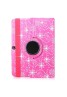 Leather Case For Samsung Galaxy Tab 4 10.1" Inch SM-T530 Tablet Pink Glitter 360 Degree Rotating Pu Leather Slim Flip Folio Portfolio Swivel Stand Case Cover Protector