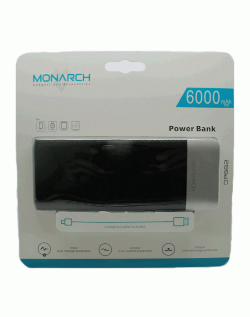Monarch 6000mAh (Duo-Output 3.4A Output) Smart USB Portable Charger External Battery Power Bank with Smart Charging Technology For Android Smart Phones and Tablets-Black