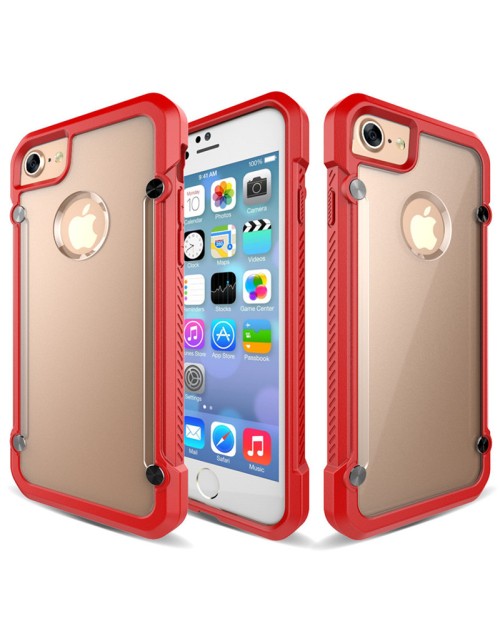 SUPCASE Armor Hard Phone Case For iPhone 7 Cover Clear Matte Back Shockproof Soft TPU Bumper Protective Case-Red