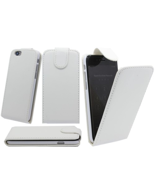 iPhone 6/6S Pu cuir flip Case Cover Plus Protecteur d'écran gratuit et Mini Stylus-Blanc