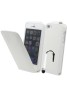 iPhone 5G/5S Pu cuir flip Case Cover Plus Protecteur d'écran gratuit et Mini Stylus-Blanc