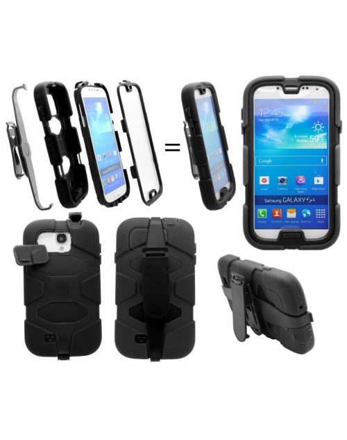 Samsung Galaxy Note 4 Heavy Duty Shockproof Miltary Case with Built in Screen Protector-Black