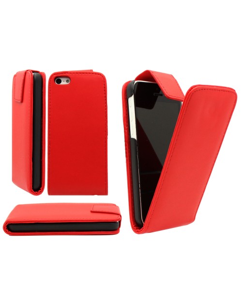 iPhone 6/6S Pu Leather Flip Case Cover Plus  Mini Stylus-Red