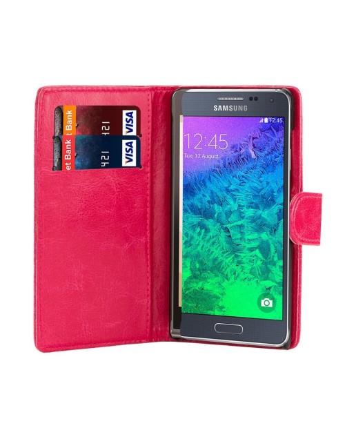 Samsung Galaxy Note Pu Leather Book Style Wallet Case with free  Stylus-Pink