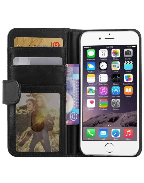 Apple iPod Touch 6 Pu Leather Book Style Wallet Case with free  Stylus-Black