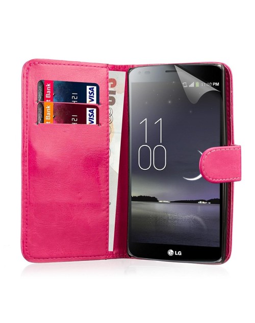 LG G5 Pu Leather Book Style Wallet Case with Mini Stylus Stylus-Pink