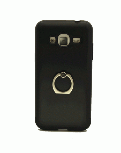 Samsung Galaxy J3 (2016) Ring Case Hard Back case with Adjustable Positioning Stand Functionalty-Black