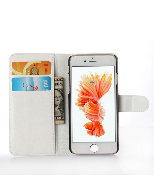 iPhone 6S 6 Glitter  Pu Leather Book Style Wallet Case with free  Stylus-White