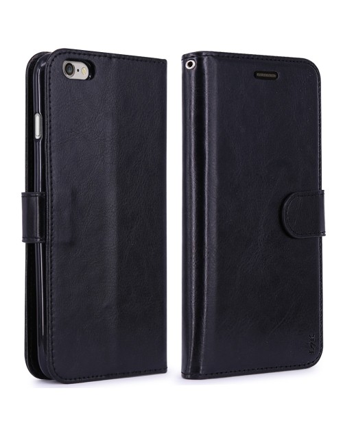 Apple iPhone 6S 6 Pu Leather Book Style Wallet Case with Mini Stylus Stylus-Black