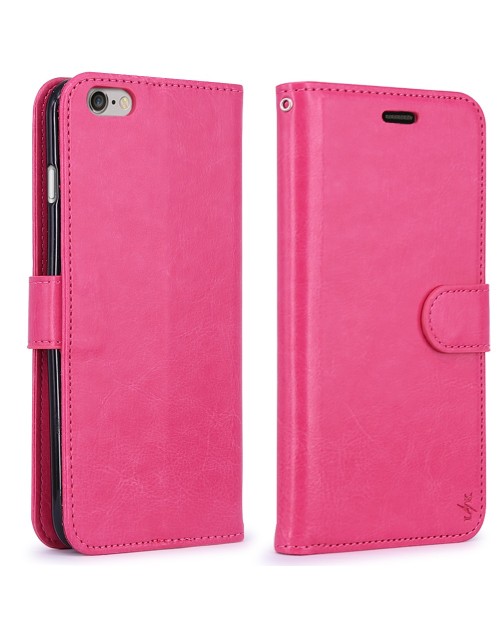 Apple iPod Touch 6 Pu Leather Book Style Wallet Case with Mini Stylus Stylus-Pink