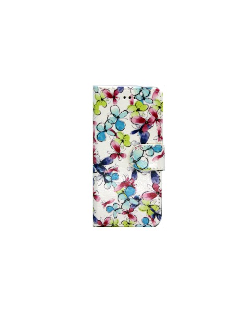 iPhone 5C Pu Leather Book Style Wallet Case with free  Stylus-Mix Flowers