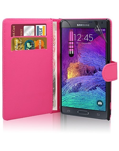 Samsung Galaxy Note 3 Pu Leather Book Style Wallet Case with free  Stylus-Pink