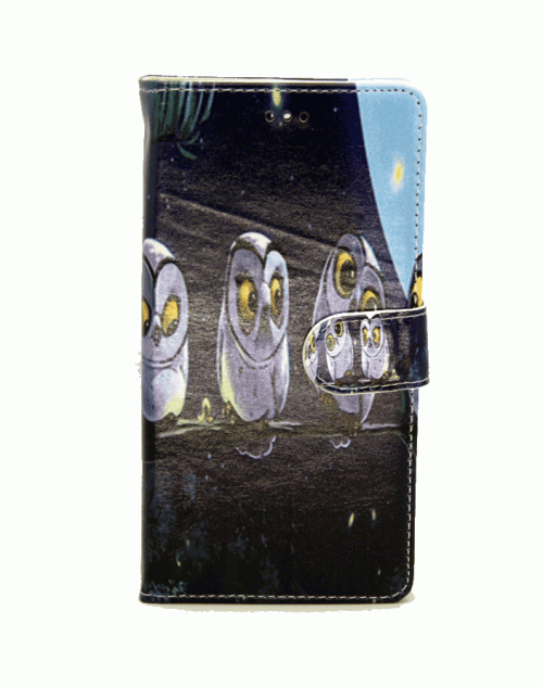 Huawei P9 Printed Pu Leather Wallet Folio Case with Credit Cards Slots and Adjustable Positioning Stand-Dark Blue Owls