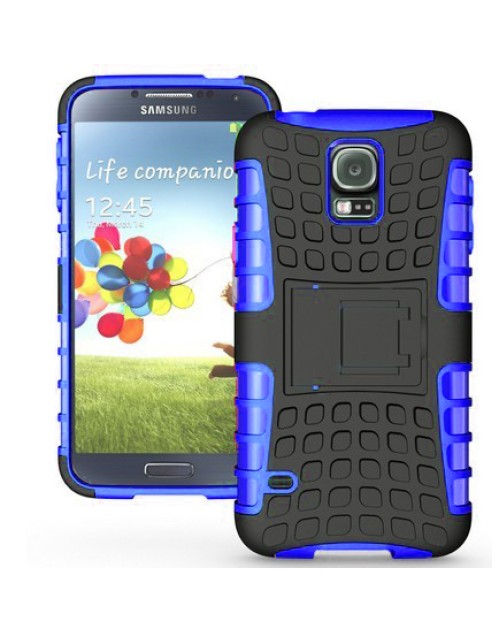 Samsung Galaxy S5 Mini Heavy Duty Shockproof Miltary Hard Back Case with Gripping Texture-Blue