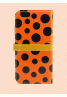 iPhone 6 / 6s (4.7) Pu Leather Book Wallet Style Case with Adjustable Viewing Stands & Card Slots-Orange&Black Dots