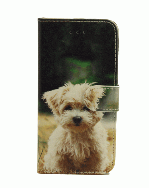 iPhone 6 / 6s (4.7) Pu Leather Book Wallet Style Case with Adjustable Viewing Stands & Card Slots-Puppy