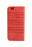 iPhone 6 / 6s (4.7) Pu Leather Book Wallet Style Case with Adjustable Viewing Stands & Card Slots-Red With Lines