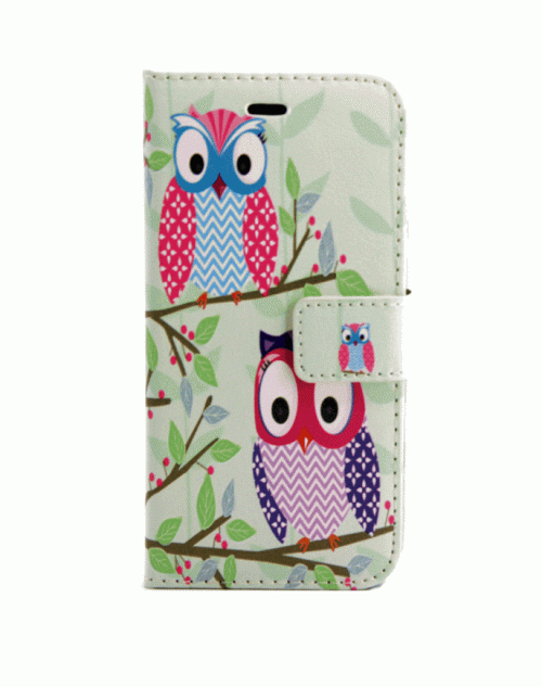 iPhone 6 / 6s (4.7) Pu Leather Book Wallet Style Case with Adjustable Viewing Stands & Card Slots-Owls