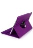 Apple iPad 4 360 Rotaing Pu Leather with Viewing Stand Plus Free Stylus Case Cover for Apple iPad 4-Purple