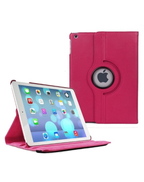 Apple iPad Air Pros 9.7 Printed 360 Rotaing Pu Leather with Viewing Stand Plus Free Stylus Case Cover for Apple iPad Air 3-Pink