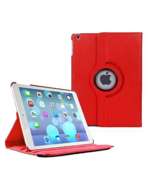 Apple iPad 4 360 Rotaing Pu Leather with Viewing Stand Plus Free Stylus Case Cover for Apple iPad 4-Red