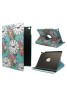 Apple iPad Air 2 Printed 360 Rotaing Pu Leather with Viewing Stand Plus Free Stylus Case Cover for Apple iPad Air 2-Clock