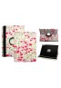 Apple iPad Air 2 Printed 360 Rotaing Pu Leather with Viewing Stand Plus Free Stylus Case Cover for Apple iPad Air 2-Pink Butterflies