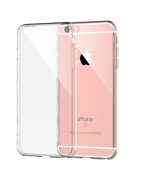 iPhone 6s/6 Clear Transparent See through Silicon Gel Back Case with Screen Protector-Clear