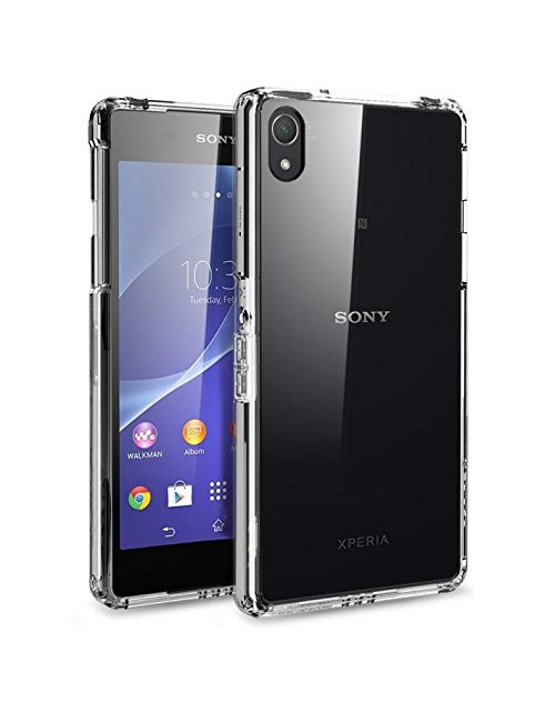 Sony Xperia M4 Clear Transparent See through Silicon Gel Back Case with Screen Protector-Clear