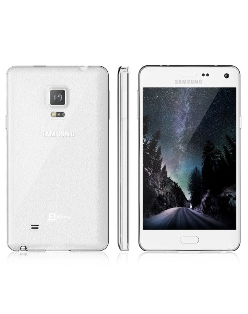 Samung Galaxy Note 4 Clear Transparent See through Silicon Gel Back Case with Screen Protector-Clear
