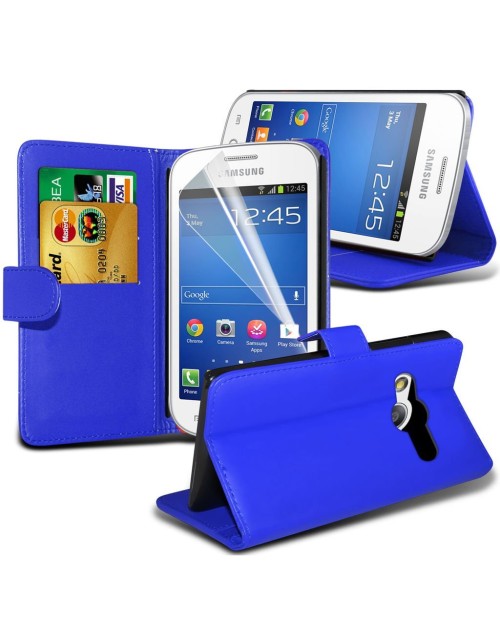 Trend Lite Pu Leather Book Style Wallet Case with free  Stylus-Blue